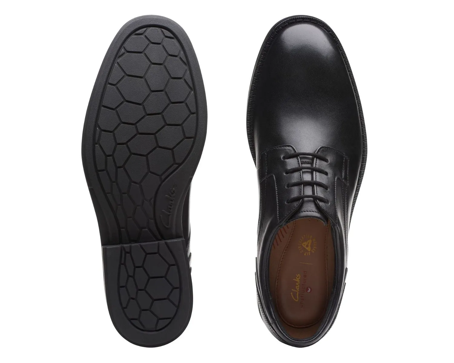 Clarks Un Hugh Lace Black Leather