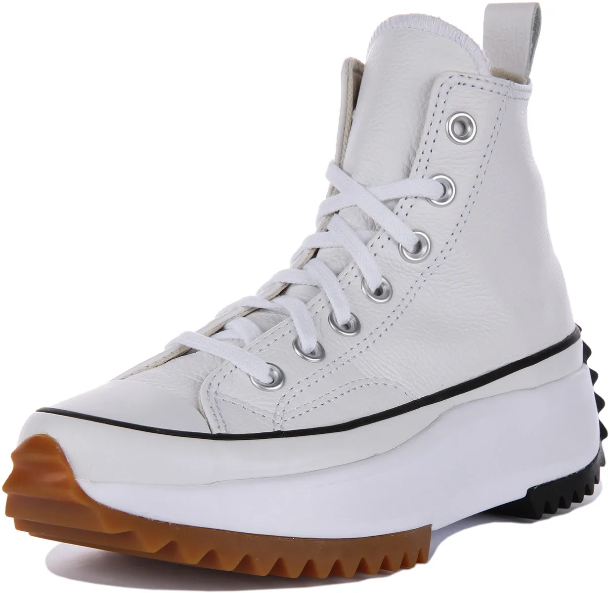 Converse A04293C In White Leather Gum Sole