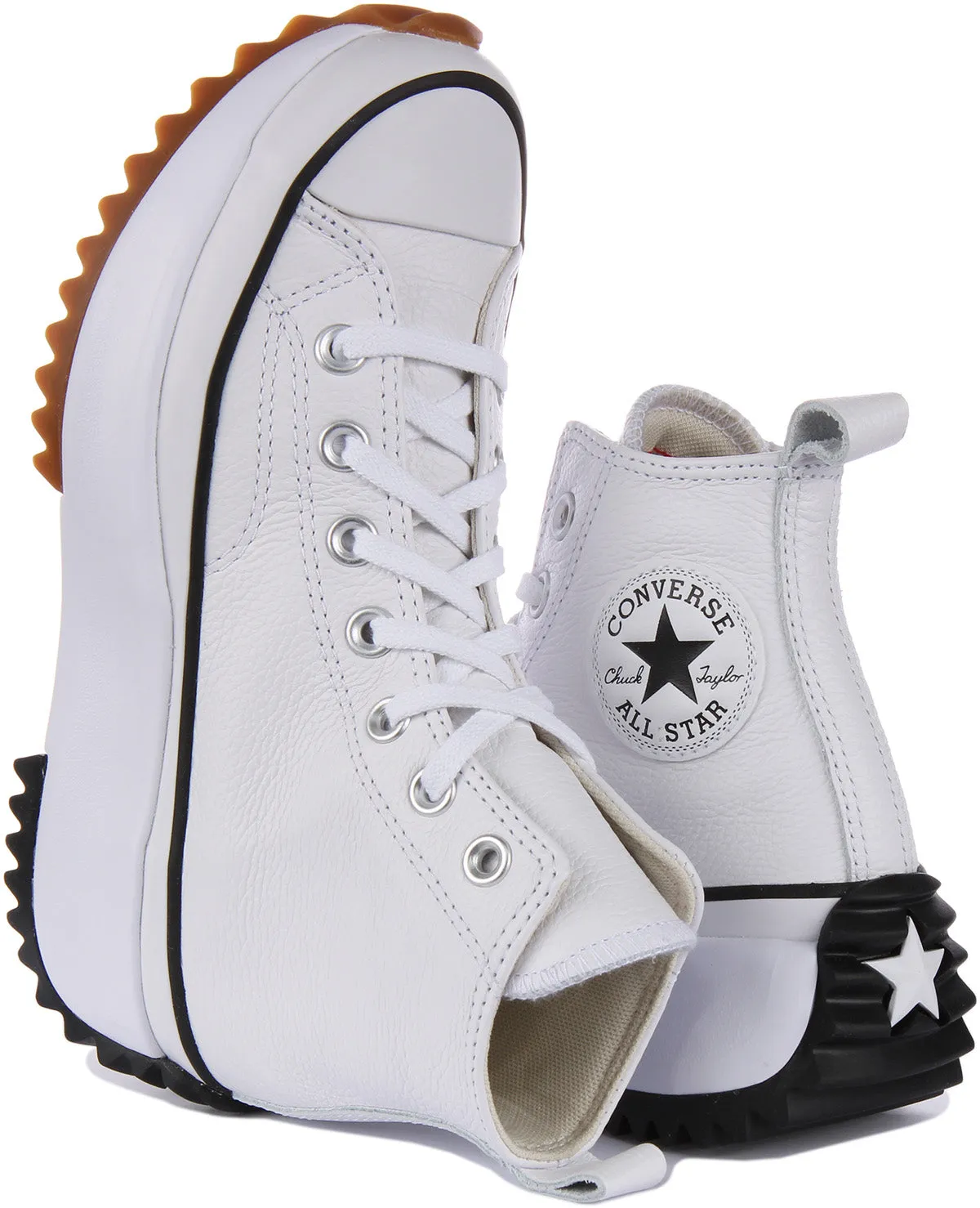 Converse A04293C In White Leather Gum Sole