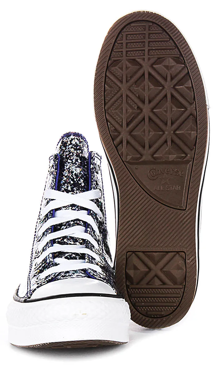 Converse All Star High A10043C In Navy Glitter For Junior
