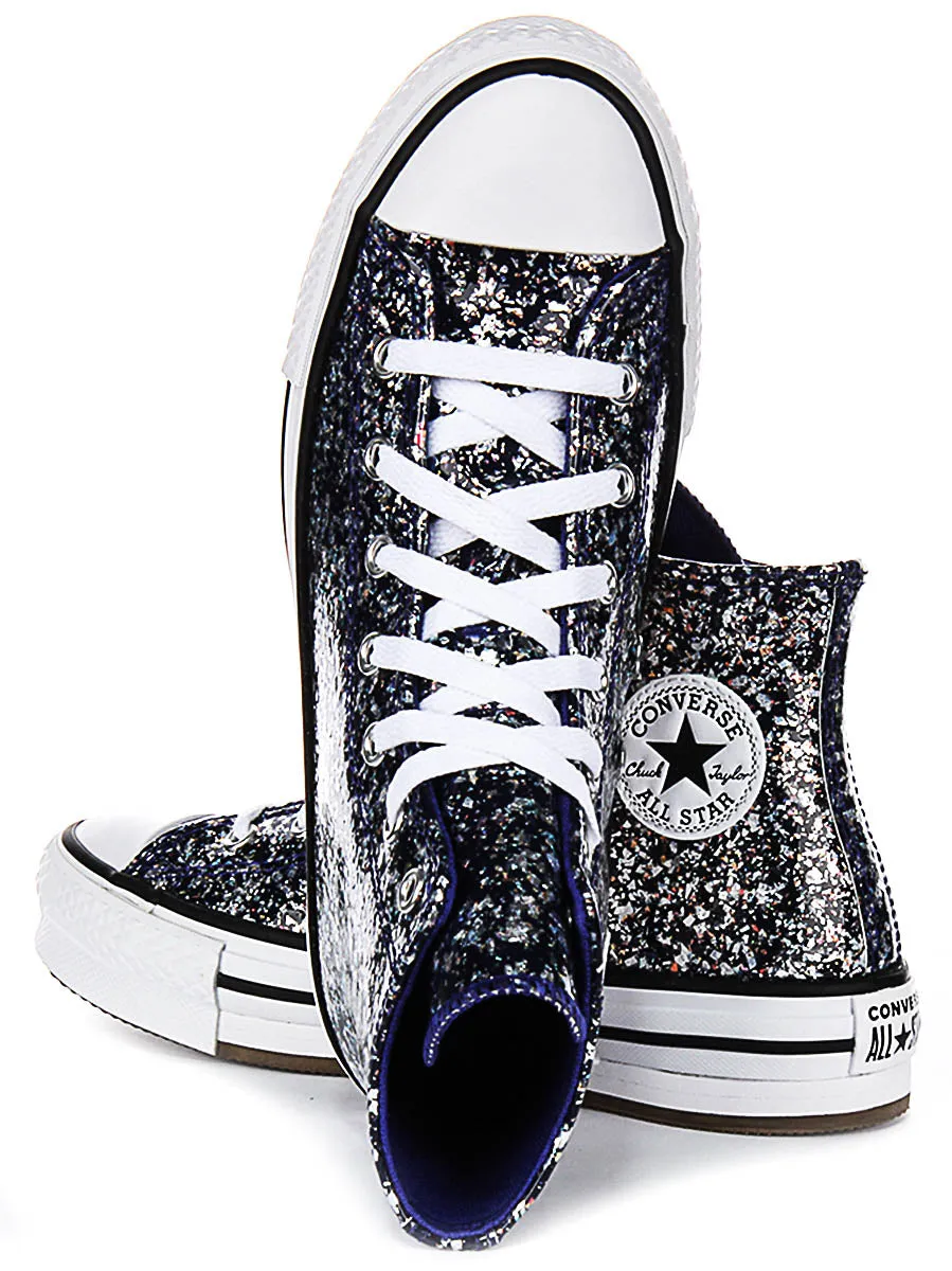 Converse All Star High A10043C In Navy Glitter For Junior