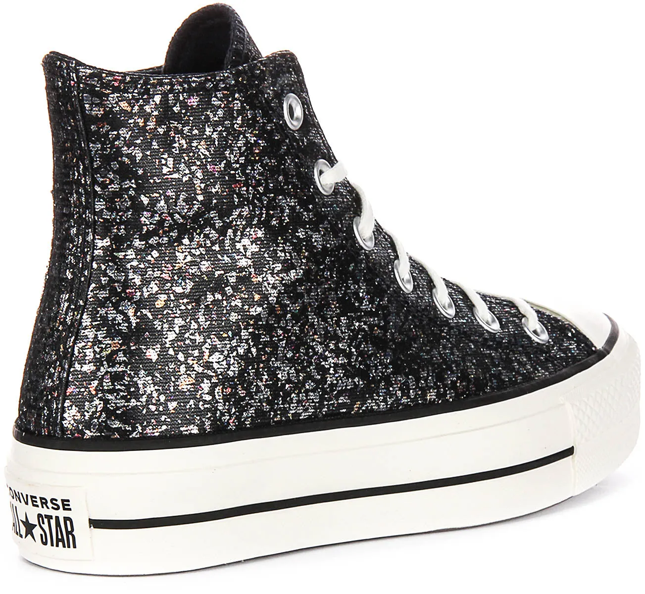 Converse All Star Lift A09551C In Black Silver Metalic