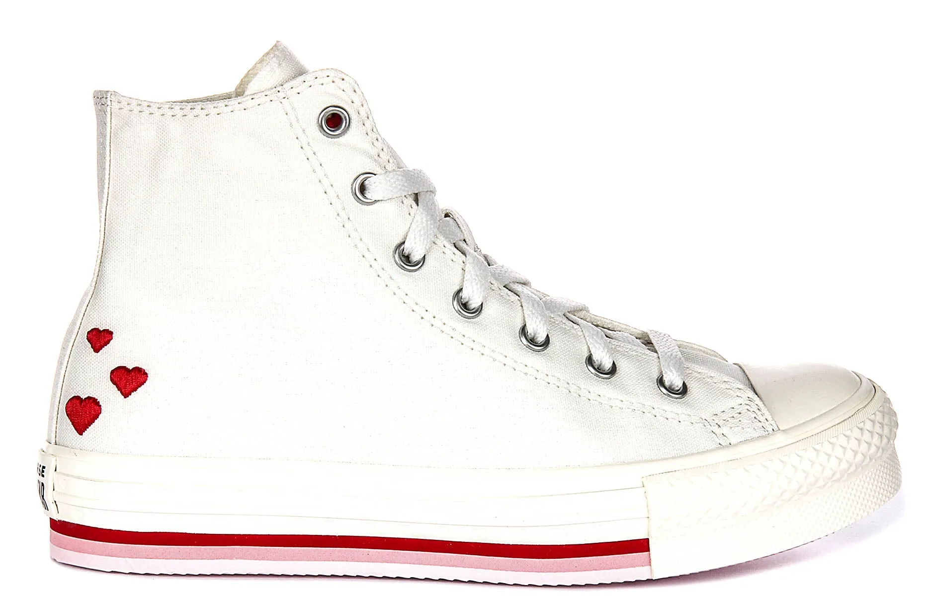 Converse All Star Lift A10716C In White Red For Junior