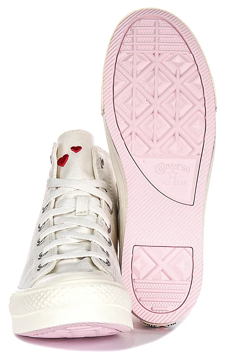 Converse All Star Lift A10716C In White Red For Junior