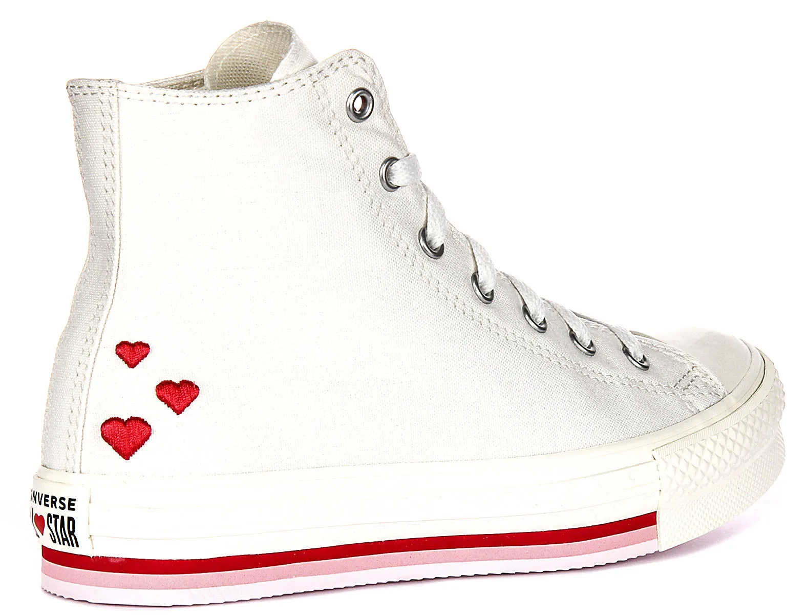 Converse All Star Lift A10716C In White Red For Junior