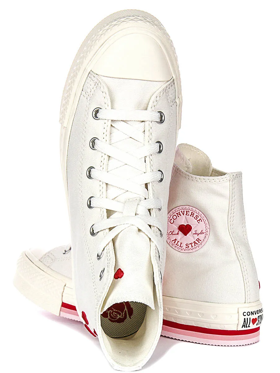 Converse All Star Lift A10716C In White Red For Junior