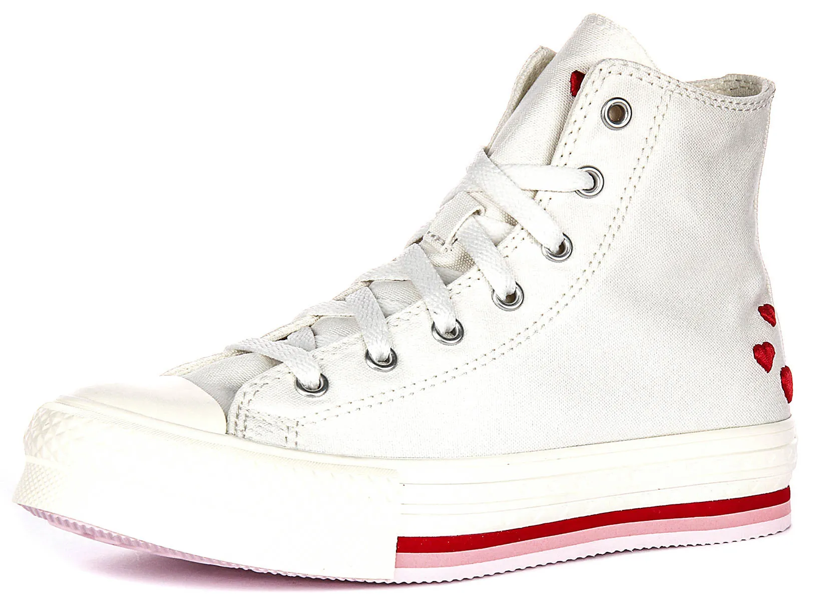 Converse All Star Lift A10716C In White Red For Junior