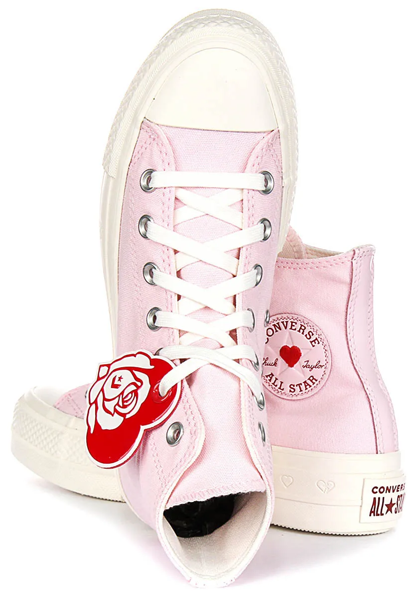 Converse All Star Lift Platform Valentine A13652C In Pink White