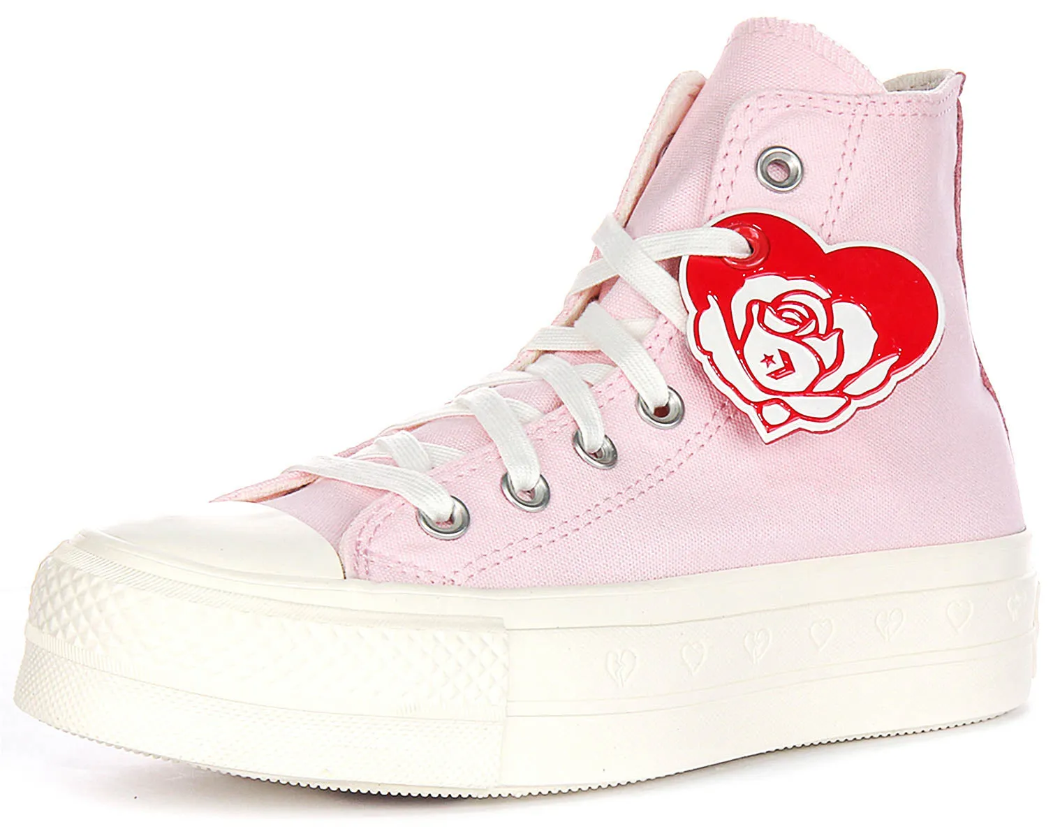 Converse All Star Lift Platform Valentine A13652C In Pink White