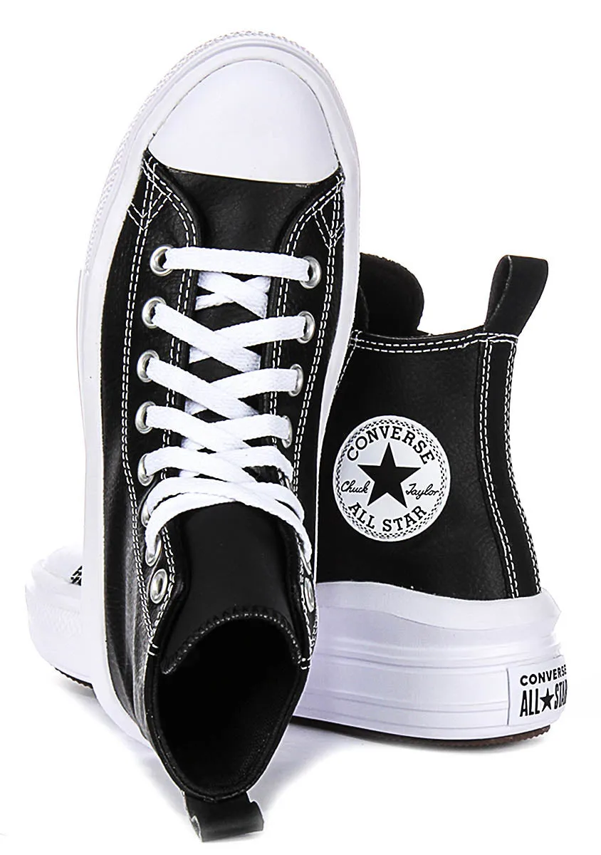 Converse All Star Move A04831C In Black White Leather Juniors