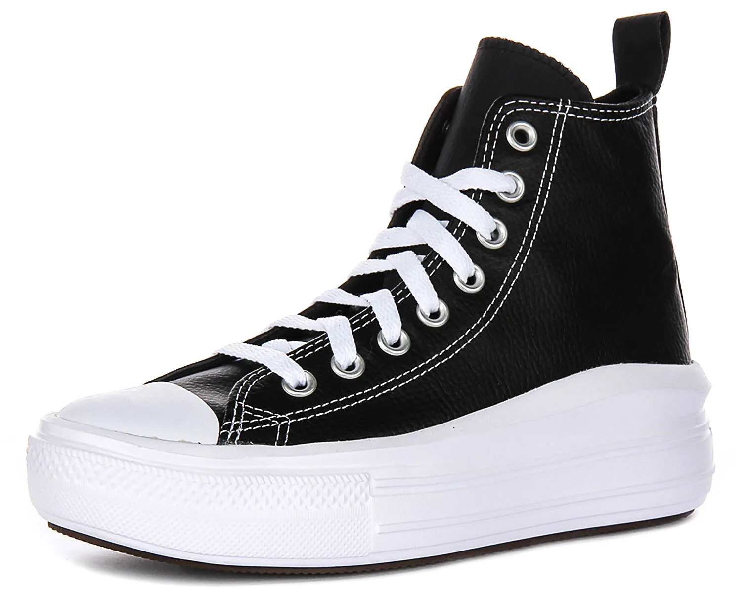 Converse All Star Move A04831C In Black White Leather Juniors