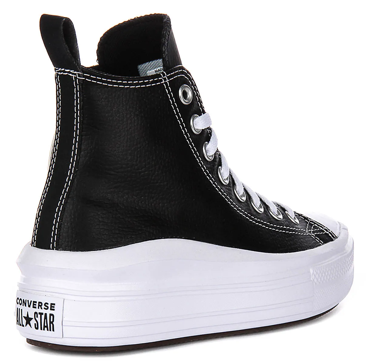 Converse All Star Move A04831C In Black White Leather Juniors