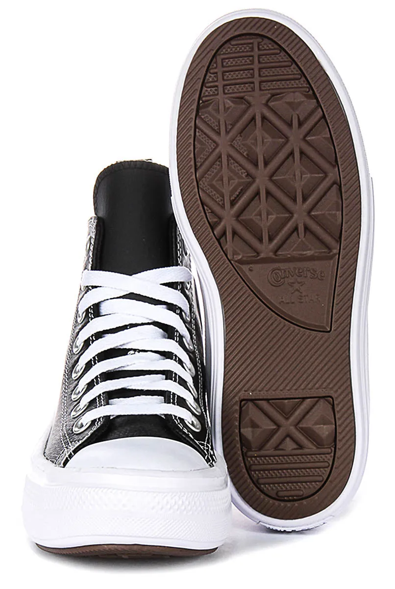 Converse All Star Move A04831C In Black White Leather Juniors