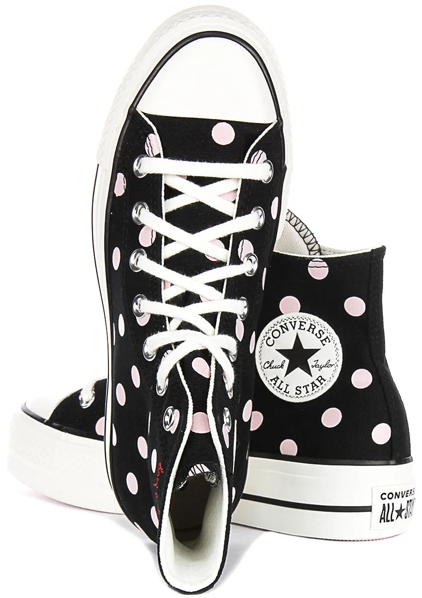 Converse All Star Polka Dot Lift A10688C In Black Pink for Women
