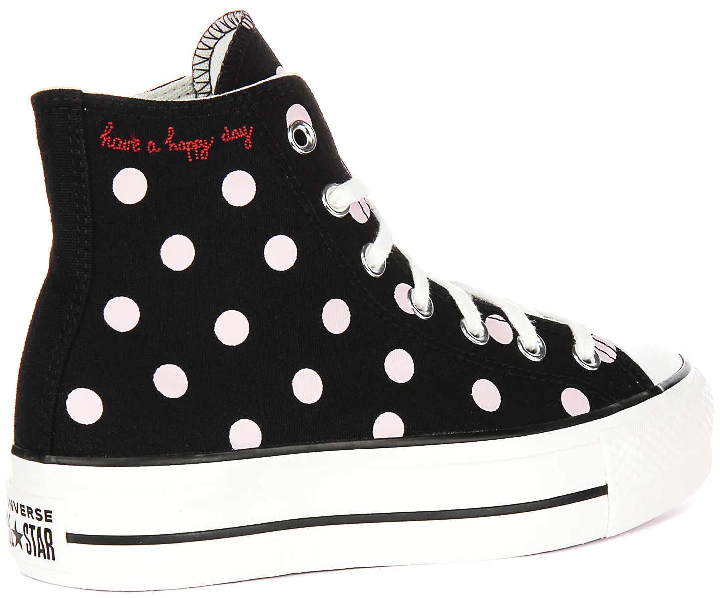 Converse All Star Polka Dot Lift A10688C In Black Pink for Women