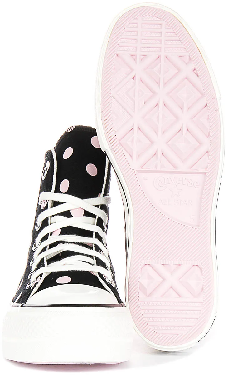 Converse All Star Polka Dot Lift A10688C In Black Pink for Women