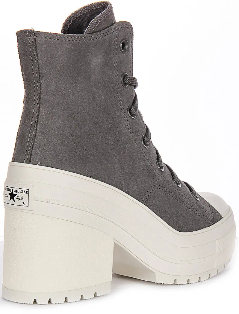 Converse Chuck 70s De Luxe Heel A12327C In Grey Suede