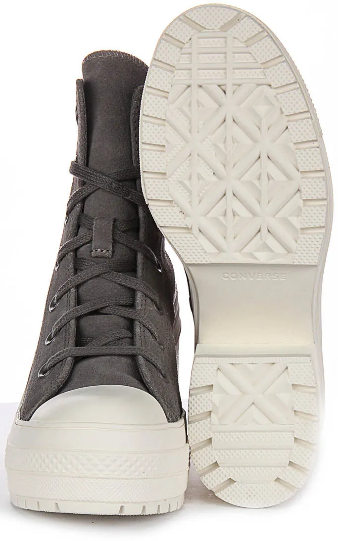 Converse Chuck 70s De Luxe Heel A12327C In Grey Suede