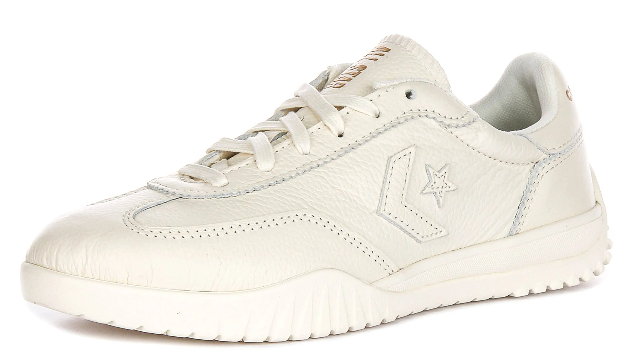 Converse Run Star Trainers A12778C In Cream Leather