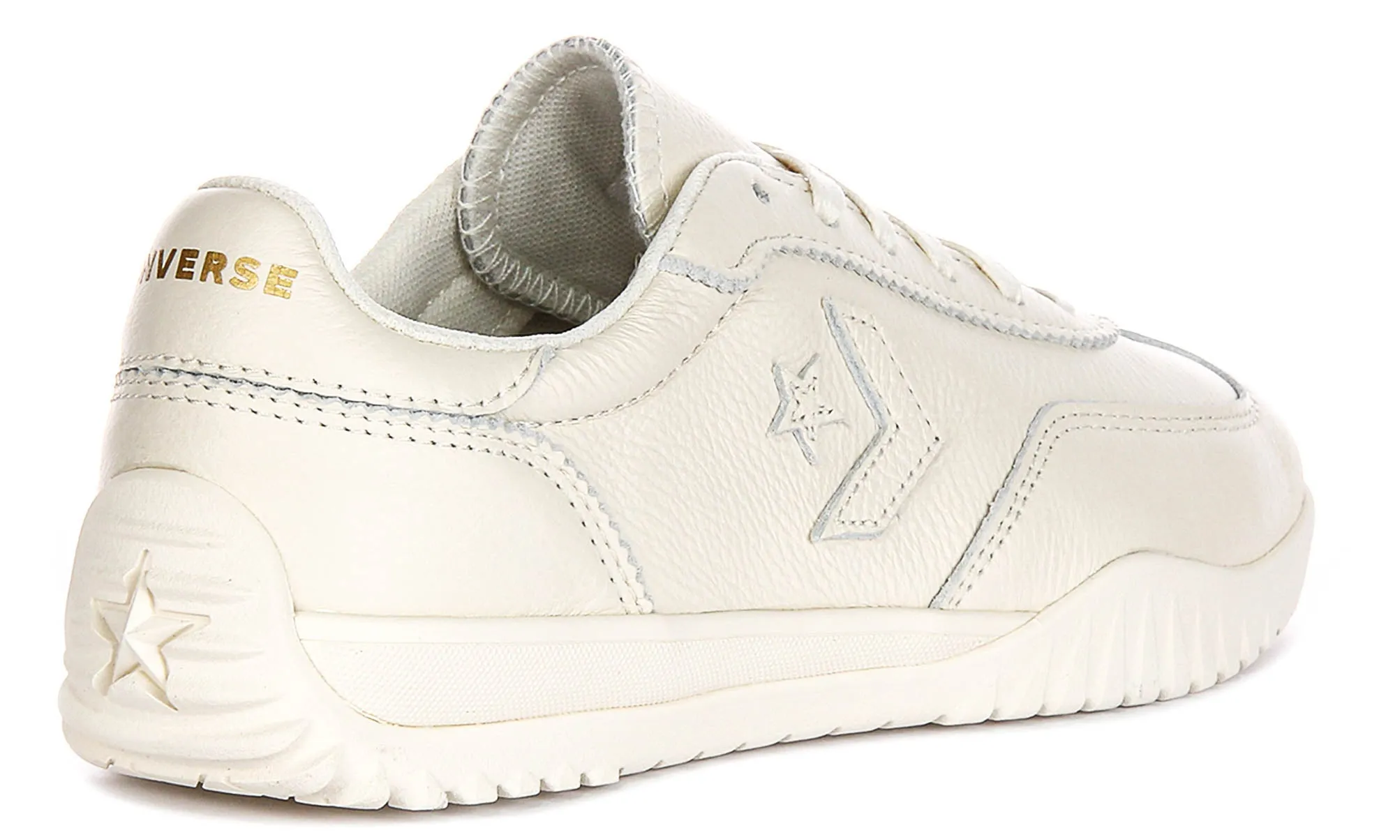 Converse Run Star Trainers A12778C In Cream Leather