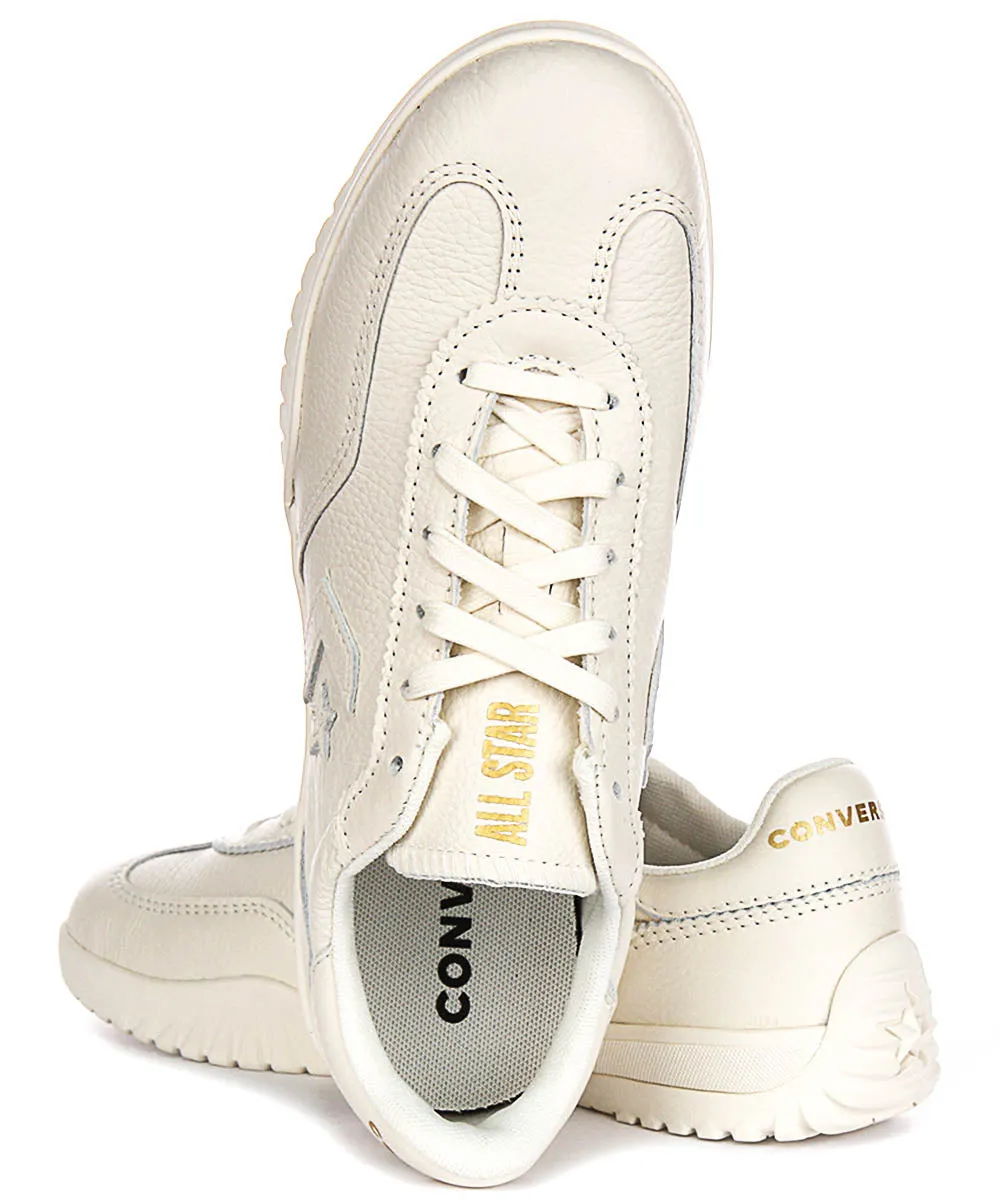 Converse Run Star Trainers A12778C In Cream Leather