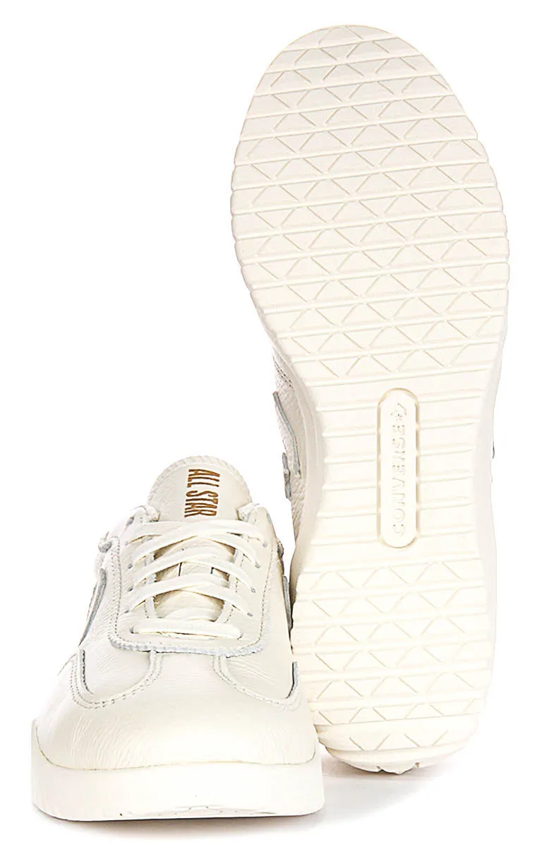 Converse Run Star Trainers A12778C In Cream Leather