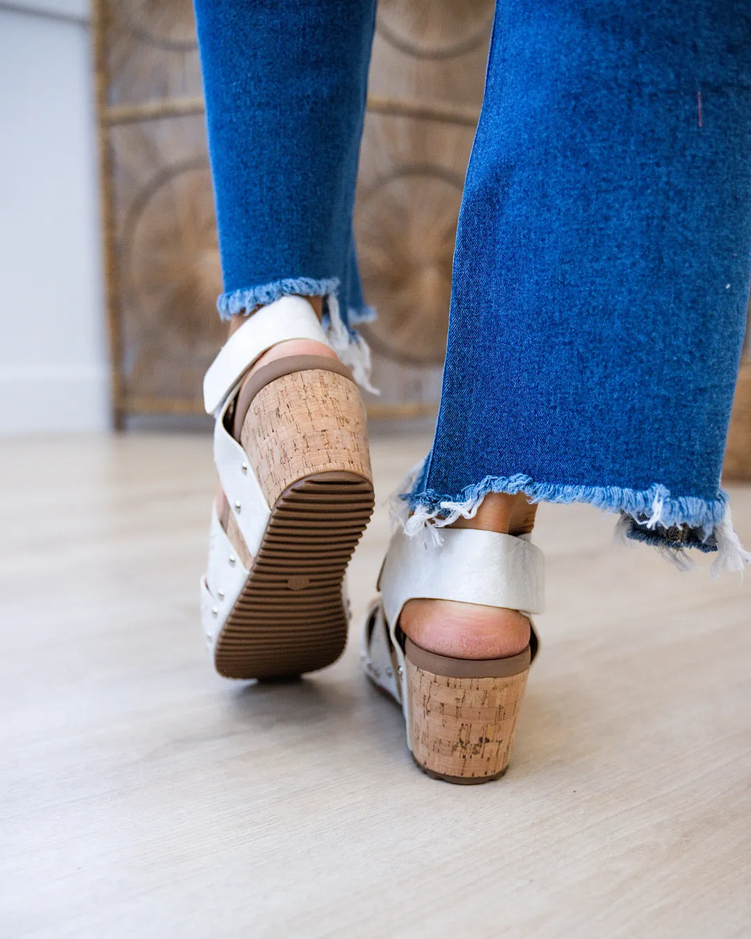 Corkys Guilty Pleasure Wedge Sandals - Ivory Snake FINAL SALE