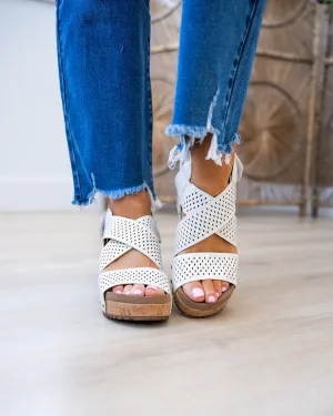 Corkys Guilty Pleasure Wedge Sandals - Ivory Snake FINAL SALE