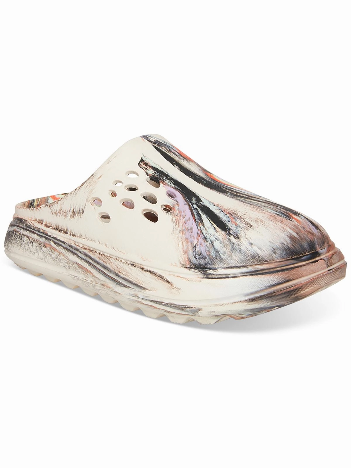 Currentt Womens Vegan Perforated Slide Sandals