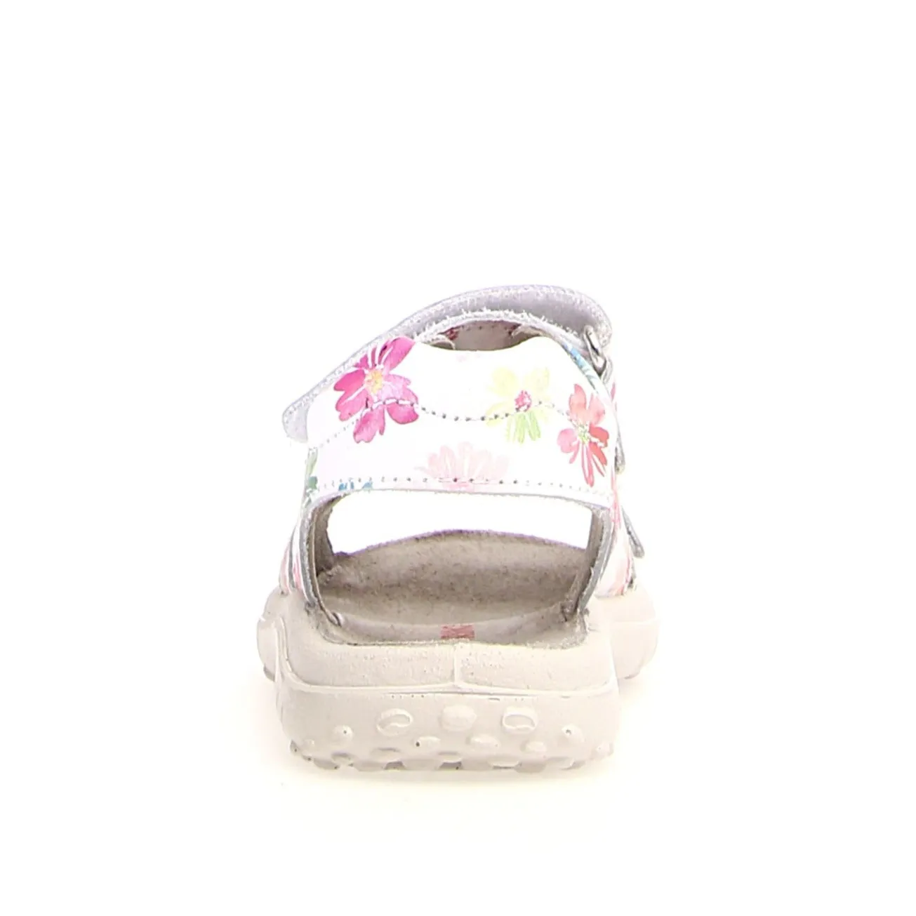 Dock - White with flowers Leather||Dock - Cuir blanc  fleurs