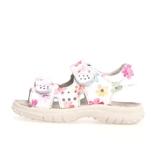 Dock - White with flowers Leather||Dock - Cuir blanc  fleurs