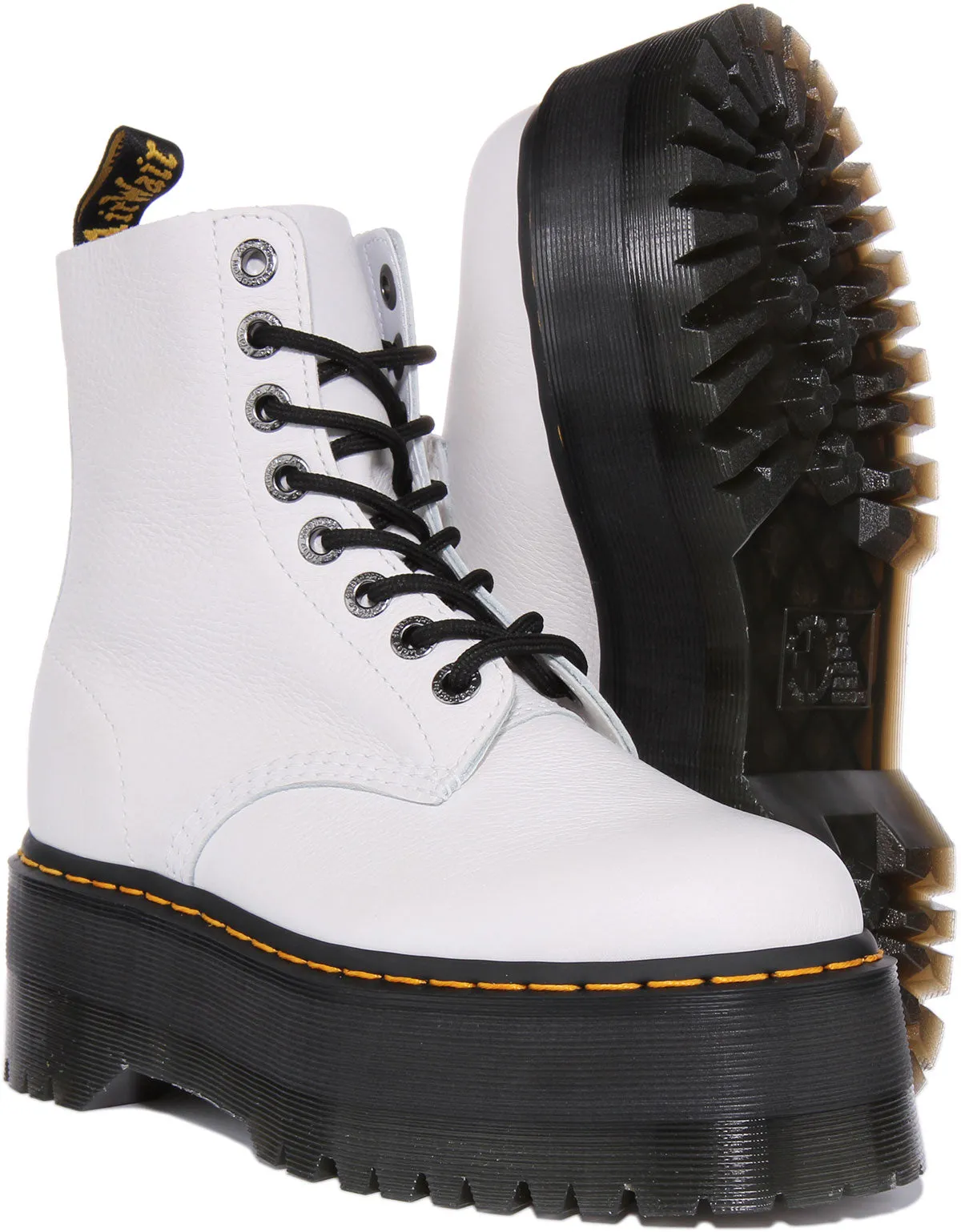 Dr Martens 1460 Pascal Max Platform In White For Women