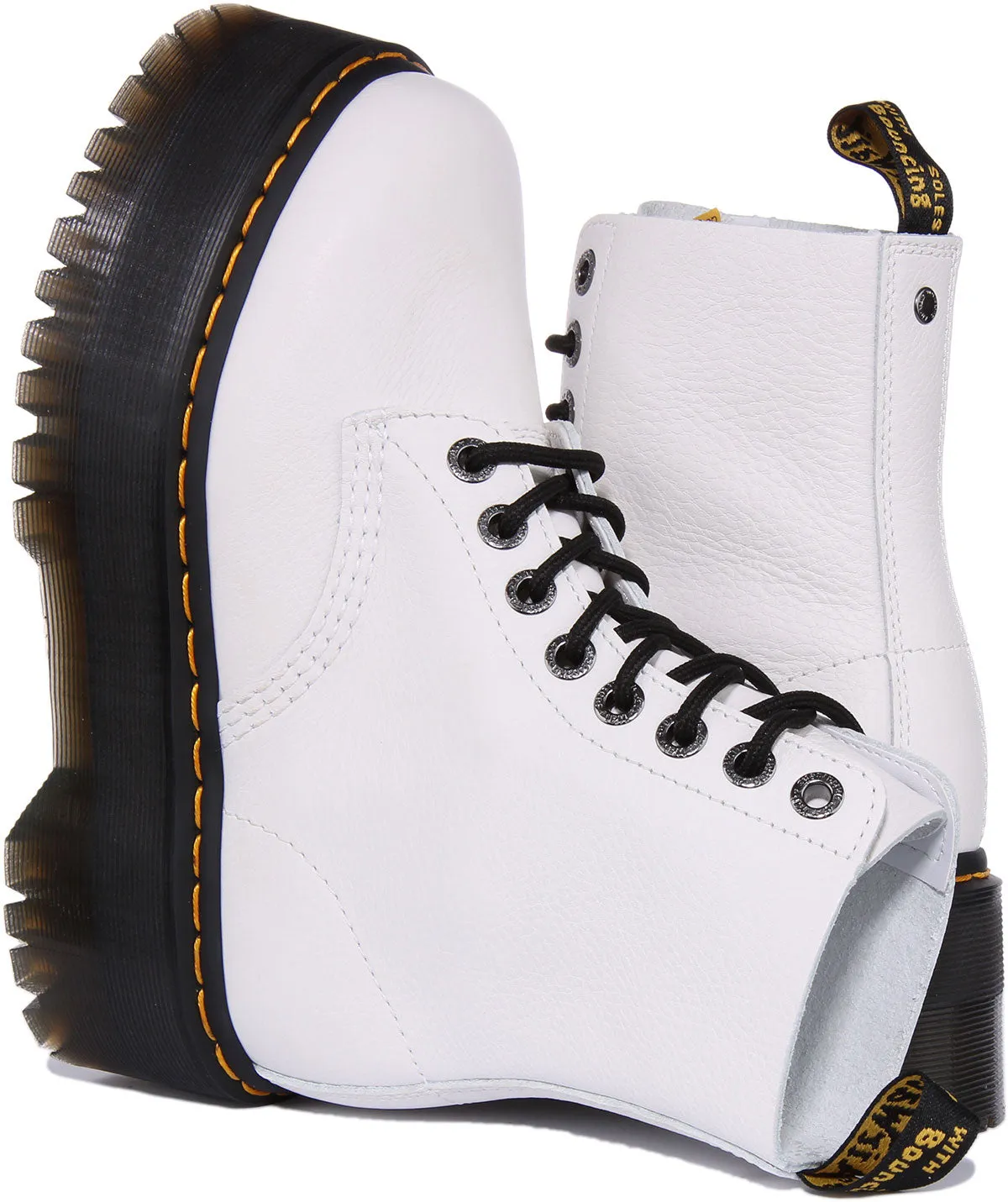 Dr Martens 1460 Pascal Max Platform In White For Women