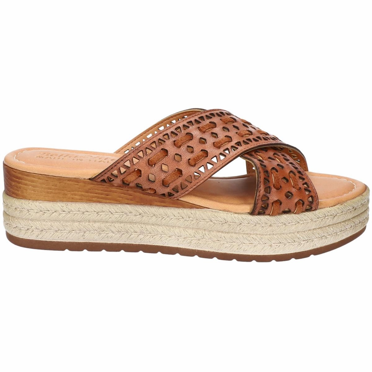 EXA-ITALY Womens Leather Open Toe Platform Sandals