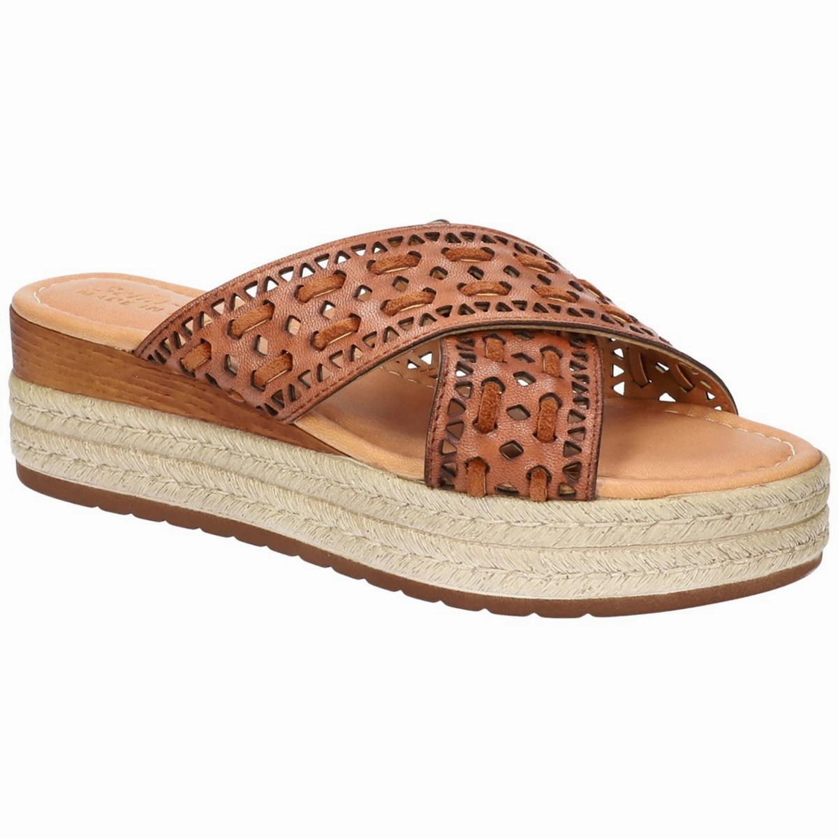 EXA-ITALY Womens Leather Open Toe Platform Sandals