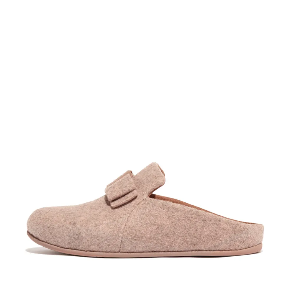 FITFLOP CHRISSIE II HAUS BOW FELT SLIPPERS