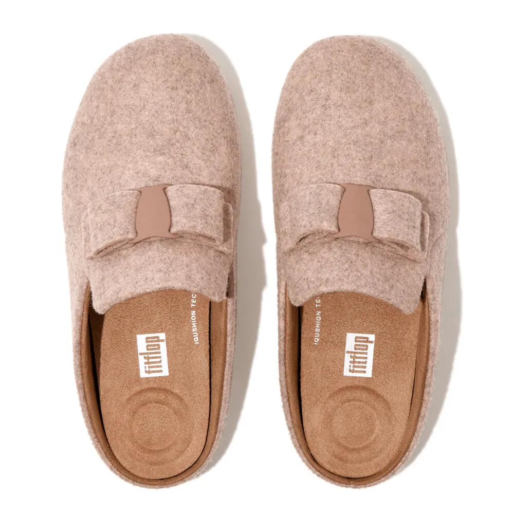 FITFLOP CHRISSIE II HAUS BOW FELT SLIPPERS
