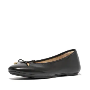 FITFLOP DELICATO BOW SOFT LEATHER BALLET FLATS