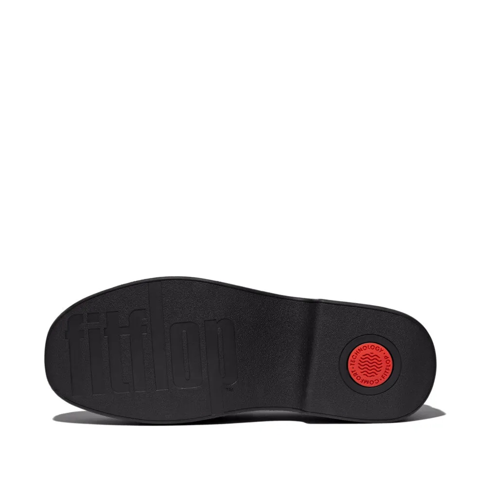 FITFLOP F-LUMA BOX-LEATHER DEMI-WEDGE LACE-UP DERBIES