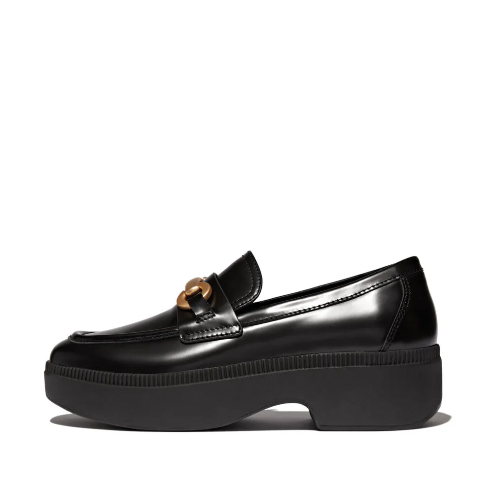 FITFLOP F-LUMA CHUNKY-SNAFFLE BOX-LEATHER D/WEDGE LOAFERS