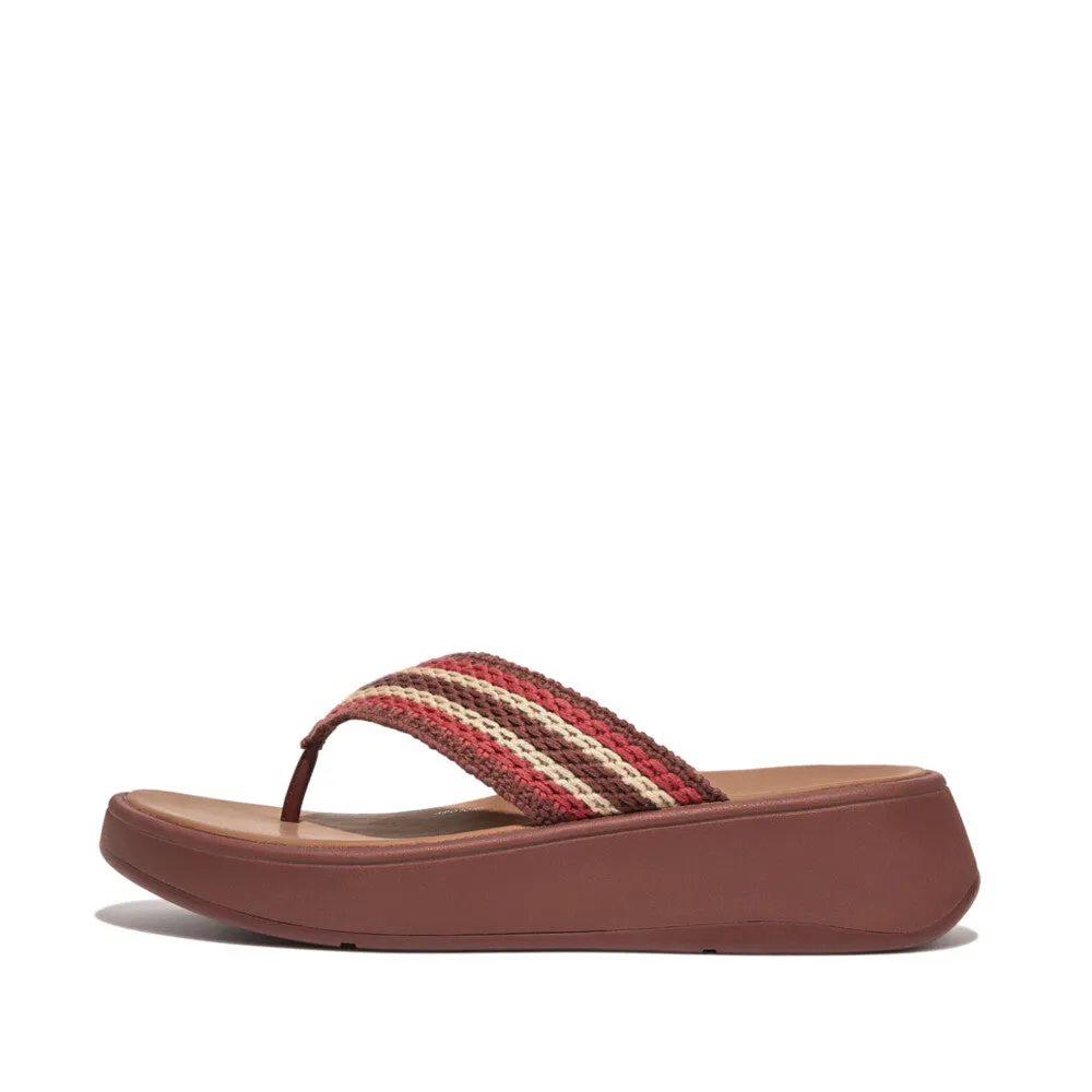 FITFLOP F-MODE CROCHET FLATFORM TOE-POST SANDALS