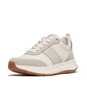 FITFLOP F-MODE FLOW LEATHER/SUEDE FLATFORM SNEAKERS