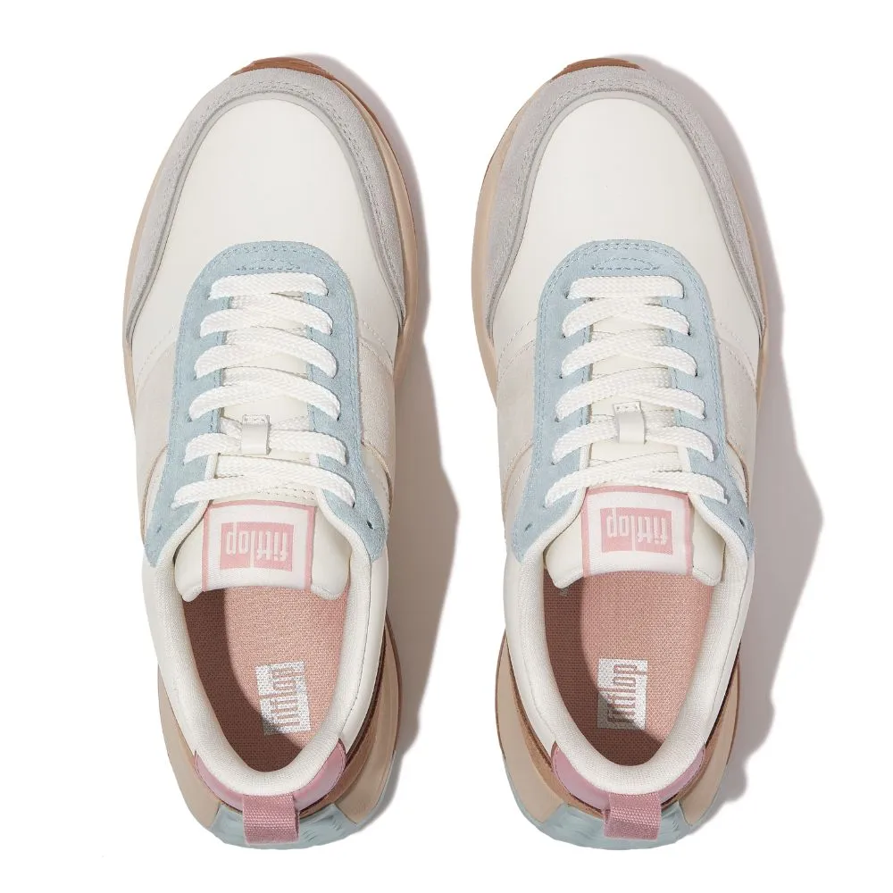 FITFLOP F-MODE FLOW SUEDE-MIX FLATFORM SNEAKERS