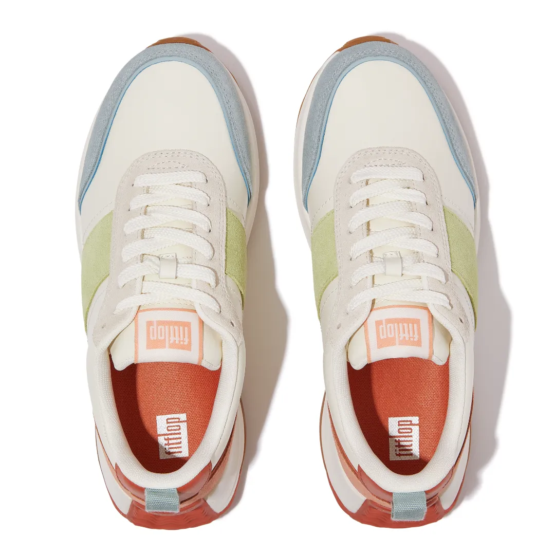 FITFLOP F-MODE FLOW SUEDE-MIX FLATFORM SNEAKERS