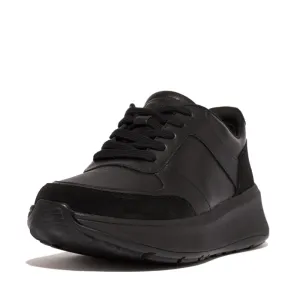 FITFLOP F-MODE LEATHER/SUEDE FLATFORM SNEAKERS (WOMEN)