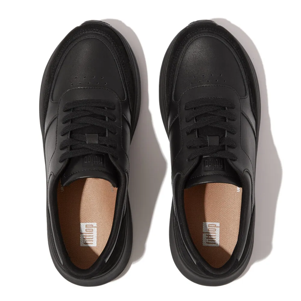 FITFLOP F-MODE LEATHER/SUEDE FLATFORM SNEAKERS (WOMEN)