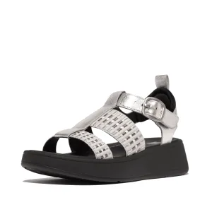 FITFLOP F-MODE M.LEATHER/WEBBING FLATFORM FISHERMAN SANDAL