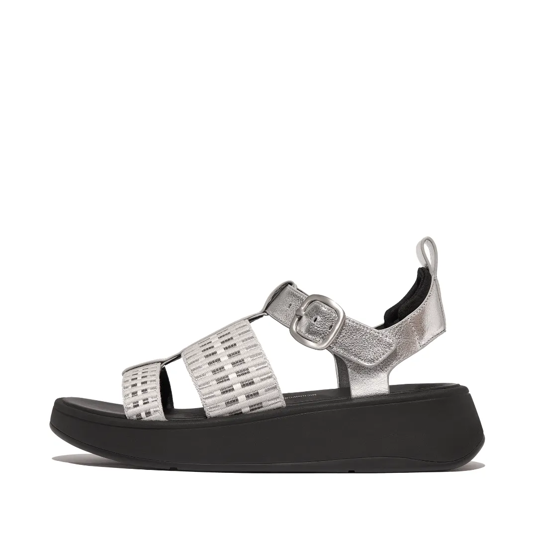 FITFLOP F-MODE M.LEATHER/WEBBING FLATFORM FISHERMAN SANDAL