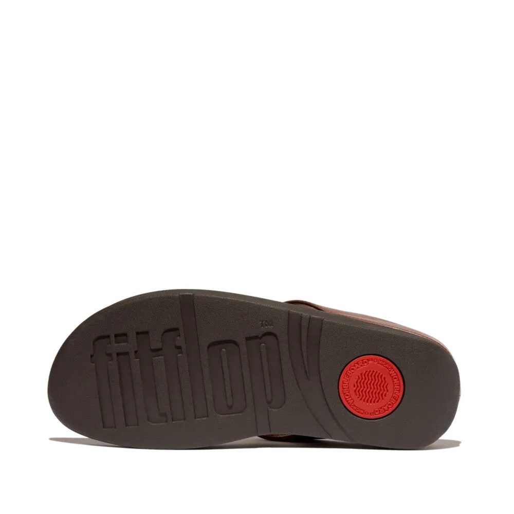 FITFLOP FINO RESIN-HOOP LEATHER TOE-POST SANDALS