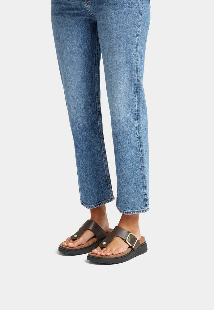 FITFLOP GEN-FF BUCKLE LEATHER TOE-POST SANDALS